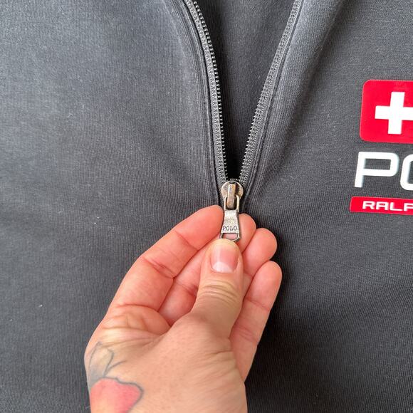 Polo Ralph Lauren Track Jacket Men's Large Black Athletic Training 6824 - Picture 6 of 12